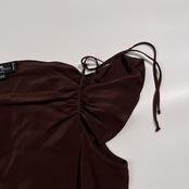 ETRO エトロ ノースリーブ シルク100% トップス キャミソール シャツ サイズ 44 /ダークブラウン/イタリー製/エトロファーイースト