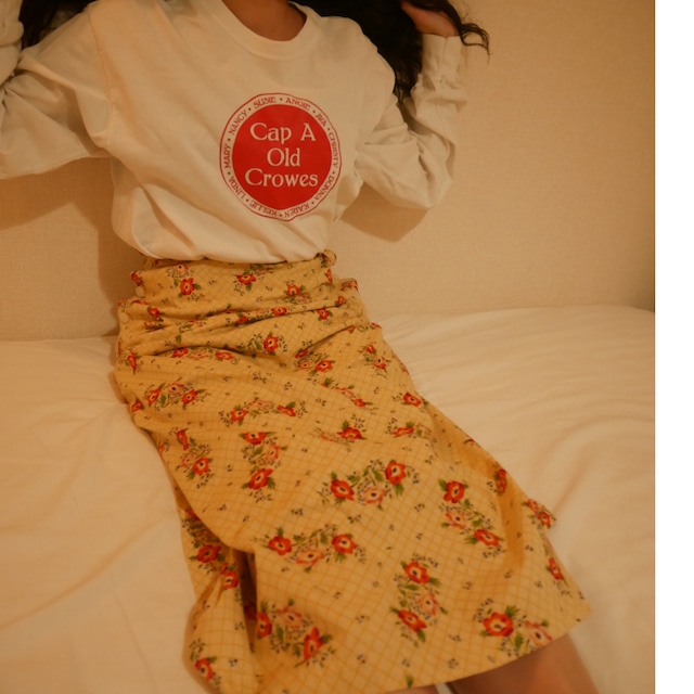 Union made Flower pattern long skirt