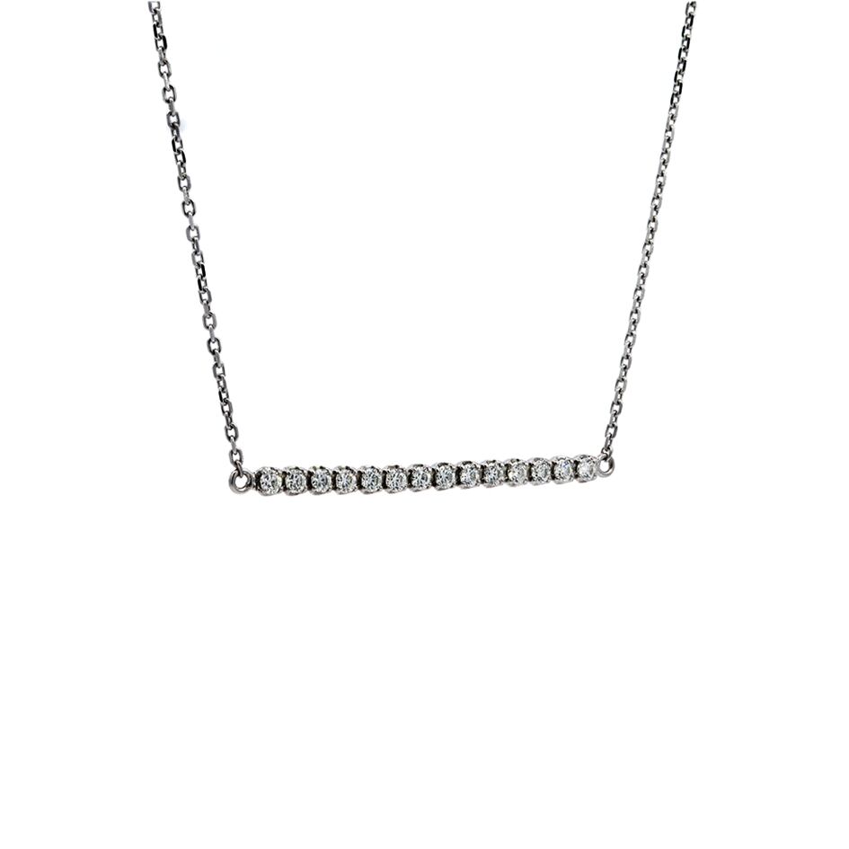 【バーネックレス】K18 Pt950 ネックレス ペンダント モアサナイト ダイヤモンド シンプルネックレス シンプルペンダント 18K Pt950 Pt850 K18 18金 プラチナ ネックレス