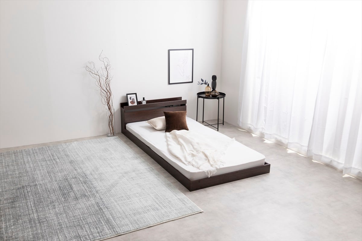 送料無料】【シングル】Coroa フロアベッド マットレス付き 【2点