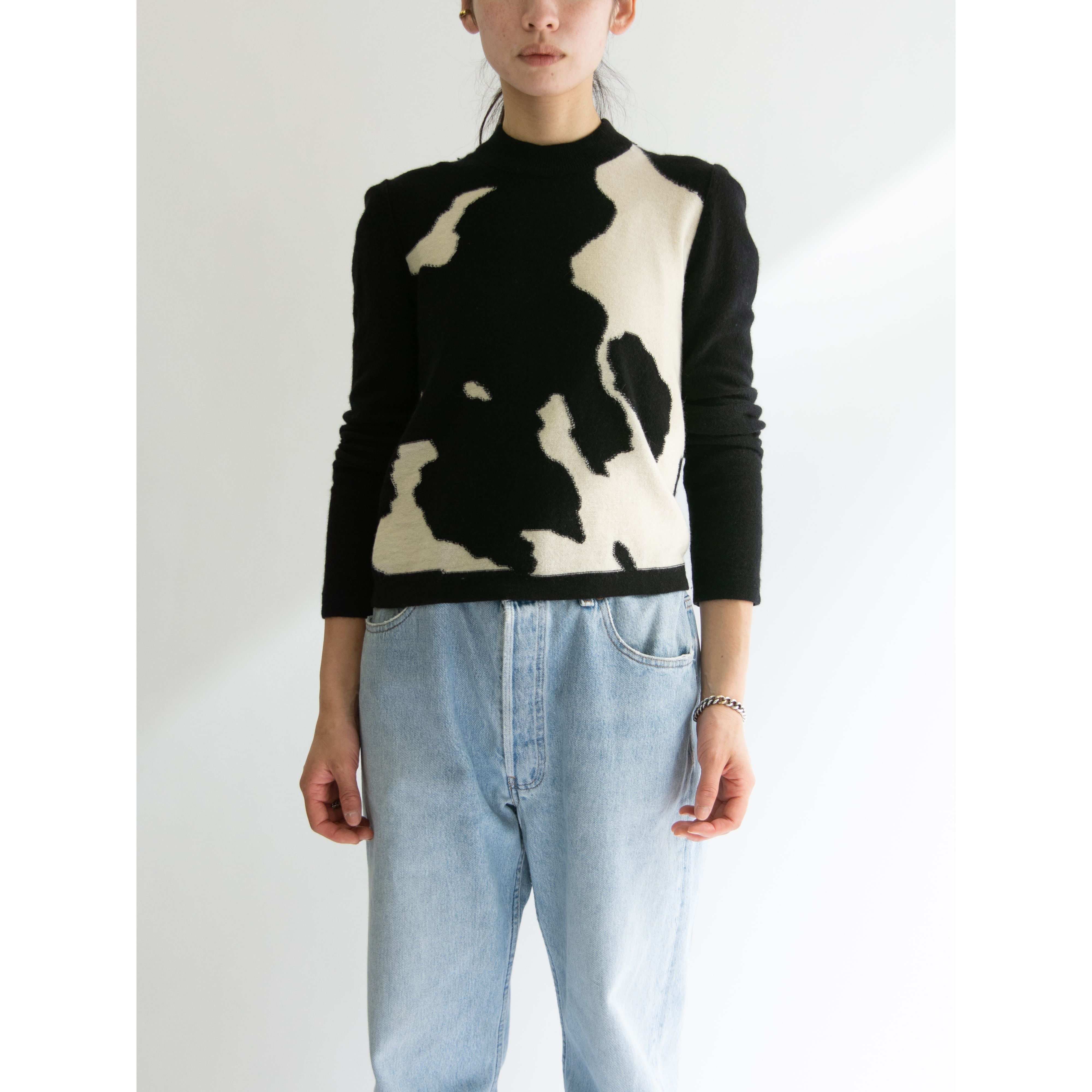 【SONIA RYKIEL】Made in Italy Wool-Angora Cow Sweater（ソニアリキエル イタリア製ウールアンゴラニット セーター）