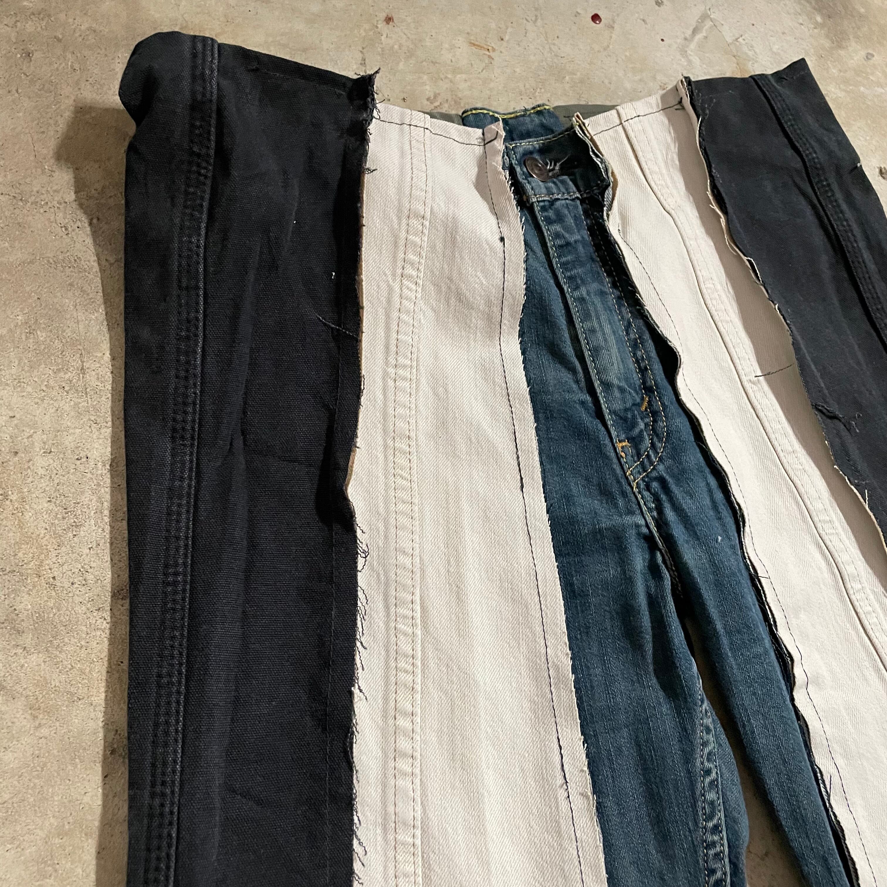 EINS_remake_collection】docking flare denim pants/再構築 フレア