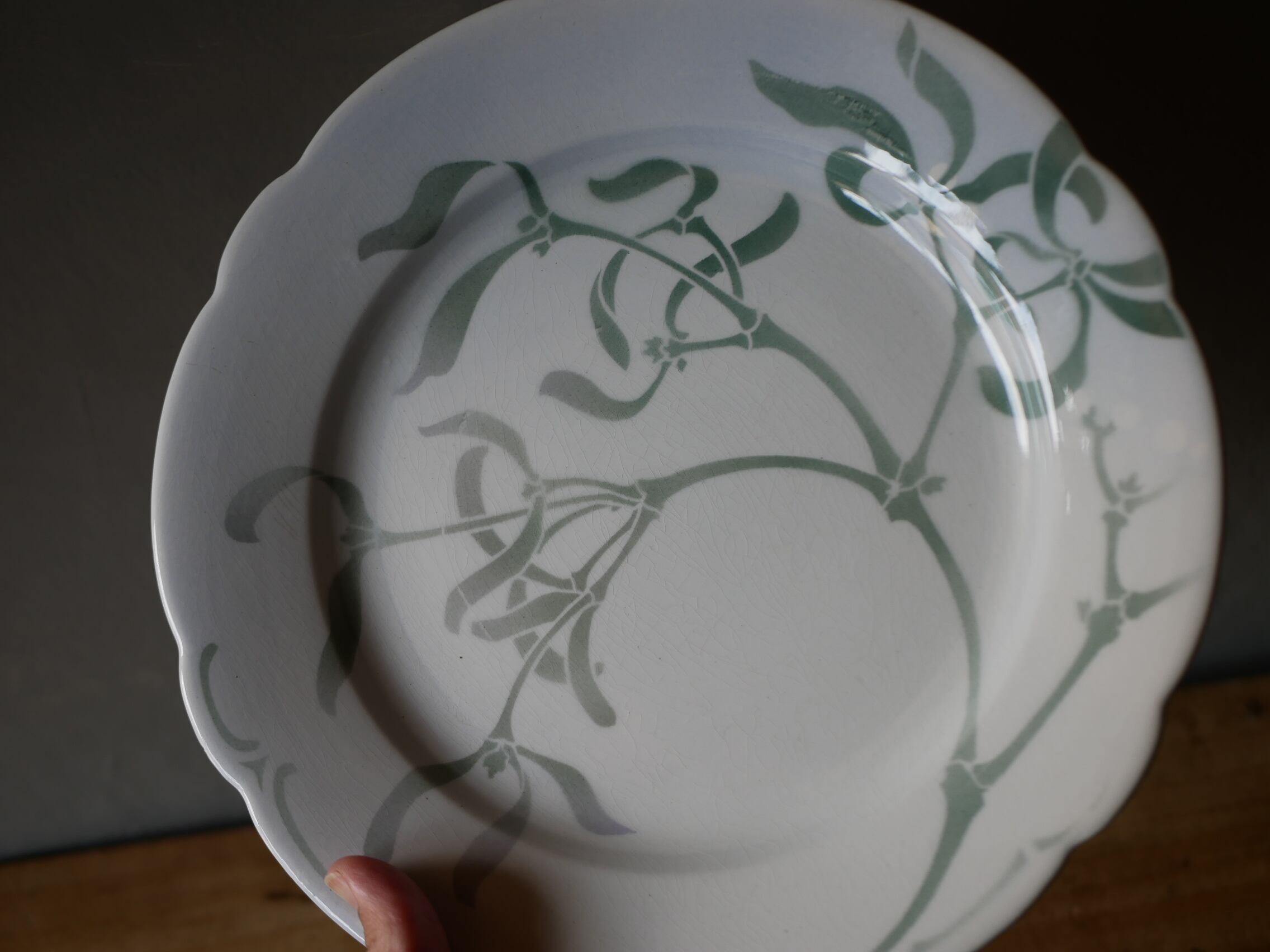 No.3 ディナープレート 宿り木 ヤドリギ フランスアンティーク