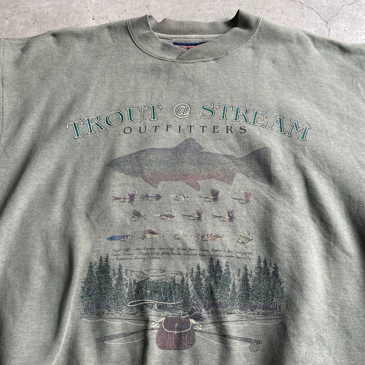 TROUT @ STREAM OUTFITTERS フィッシングプリント スウェットシャツ ...