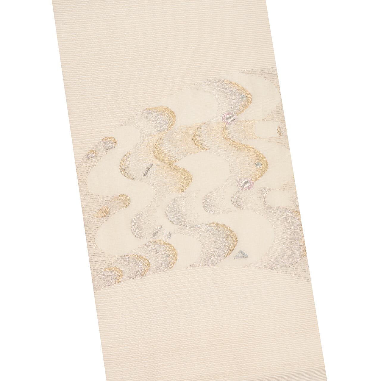 よろけ縞に幾何学模様 すくい織 絽綴れ夏袋帯【未着用品】 | かわの屋