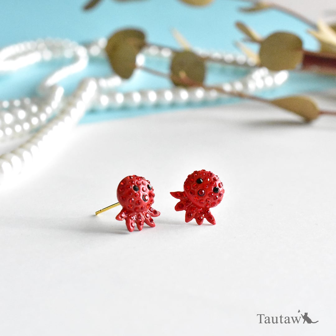 タコ×タコ】ピアス・イヤリング｜プレシオサ使用 受注生産 | Tautaw