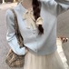 4色／レースネックハートボタンニット ・66093