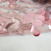 ベリーダンス オリエンタル 衣装 上下セット ピンク系 トップス  スカート アーム アーム飾り スパンコール ラインストーン 豪華 装飾 上品 かわいい 蝶 花 白 ダンス衣装 ステージ イベント メッシュ生地 透け感 華やか セクシー スリット ホワイト系