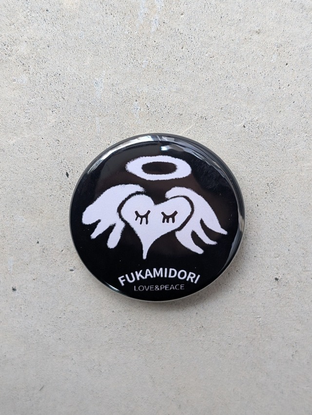 "深緑" ORIGINAL pinback button / ANGEL HEART / BLACK