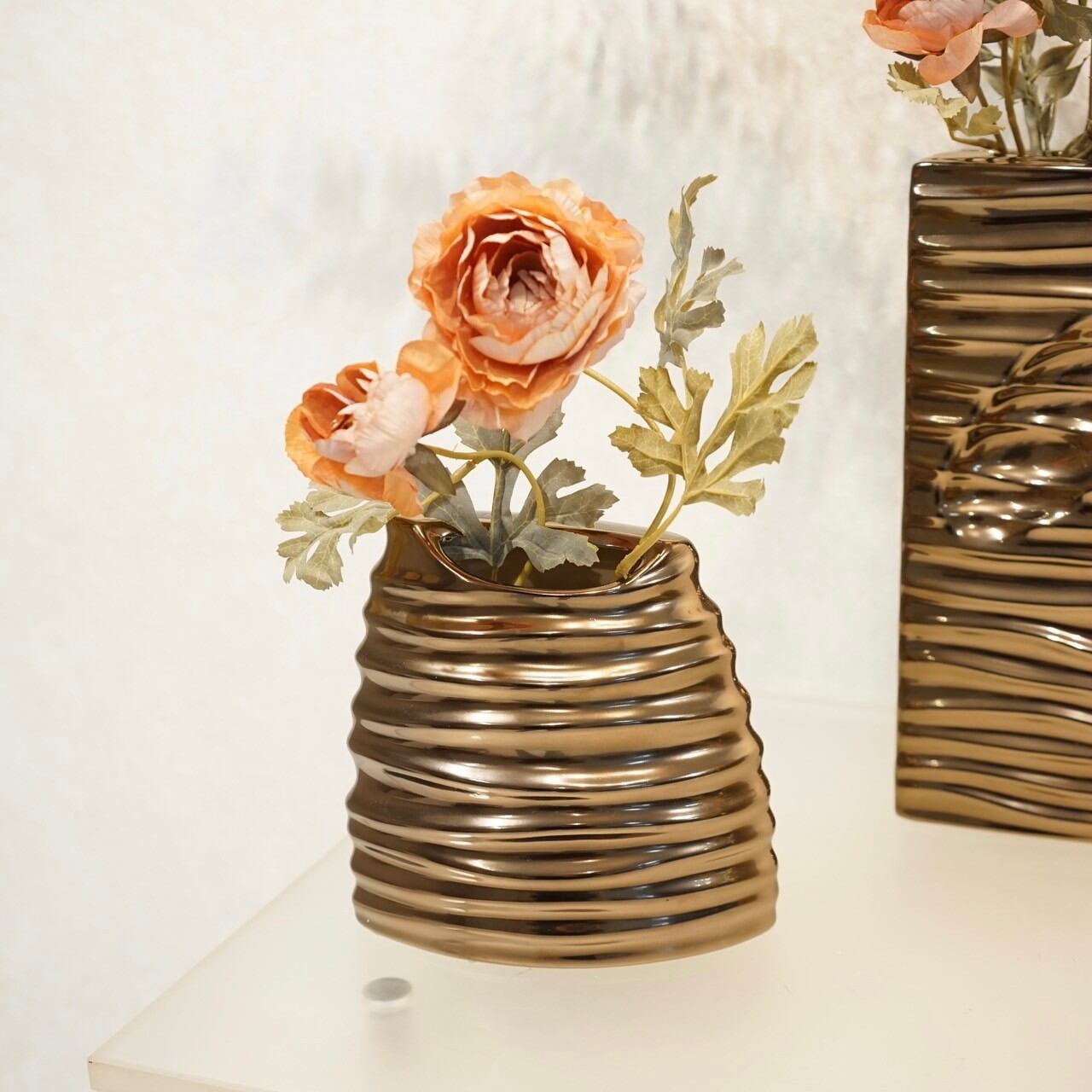 PATINA パティーナ フラワーベース 3個セット 造花付き 花瓶 PATINA パティーナ フラワーベース 3個セット 造花付き 花瓶