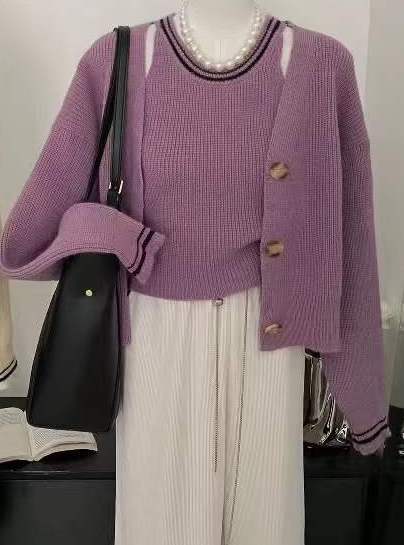 ライン入りニットタンク/カーデ set    AJ1079-2305