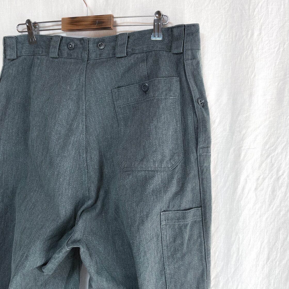 良品 50s スイス軍 デニム トラウザーズ ワークパンツ W36 ワイド 