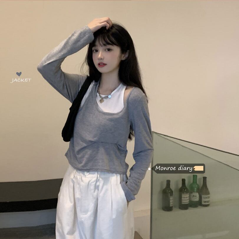 Tシャツ オータムルーズトップス ロング 大人ガーリー スウィート キュート カジュアル 秋物 モンロー72535195146