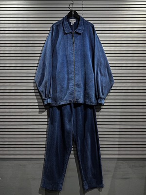 【X vintage】Beautiful Blue Color Vintage Zip Up Jacket Setup