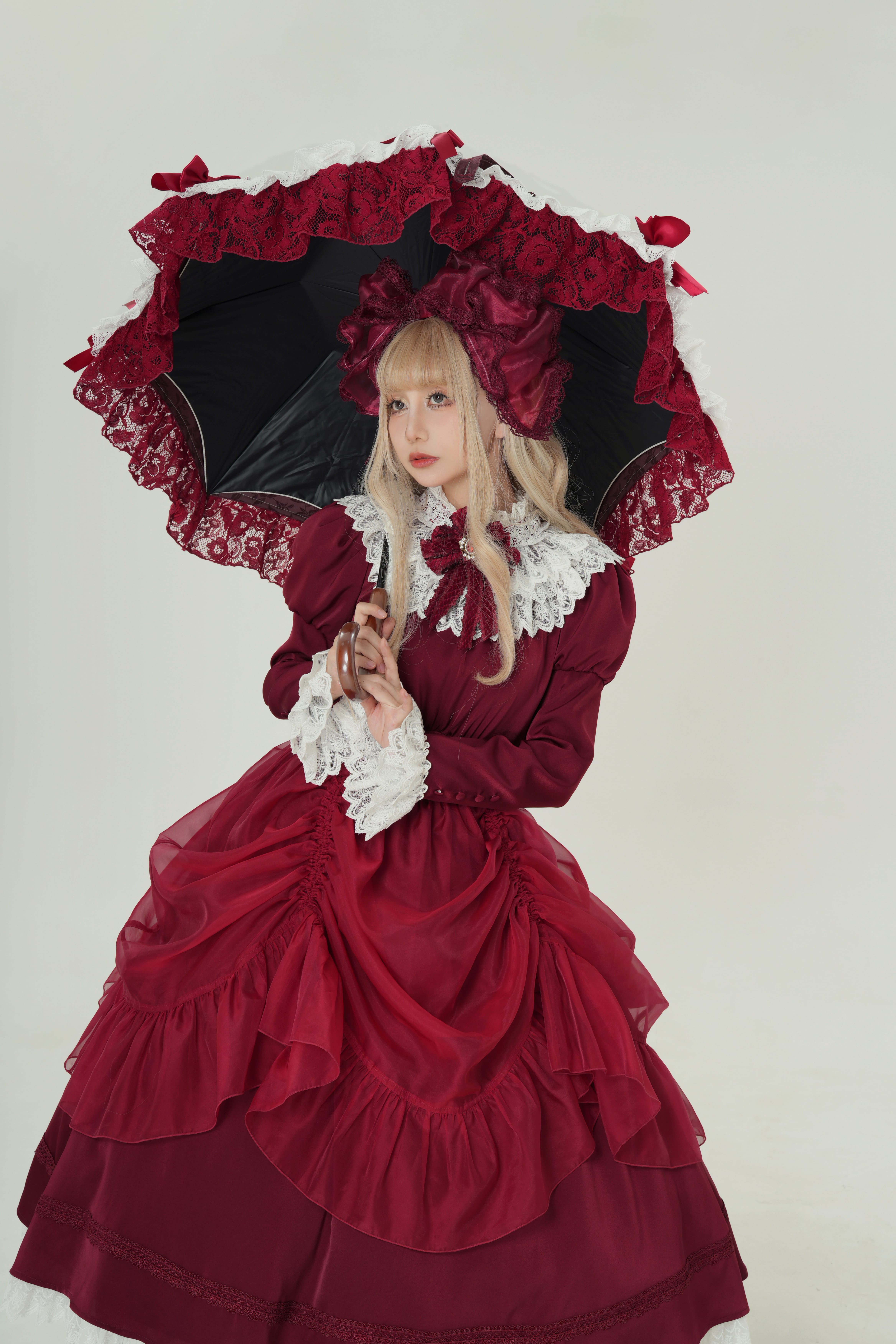 プリンセス・リュミエール ビジューブローチ付ドレープワンピース