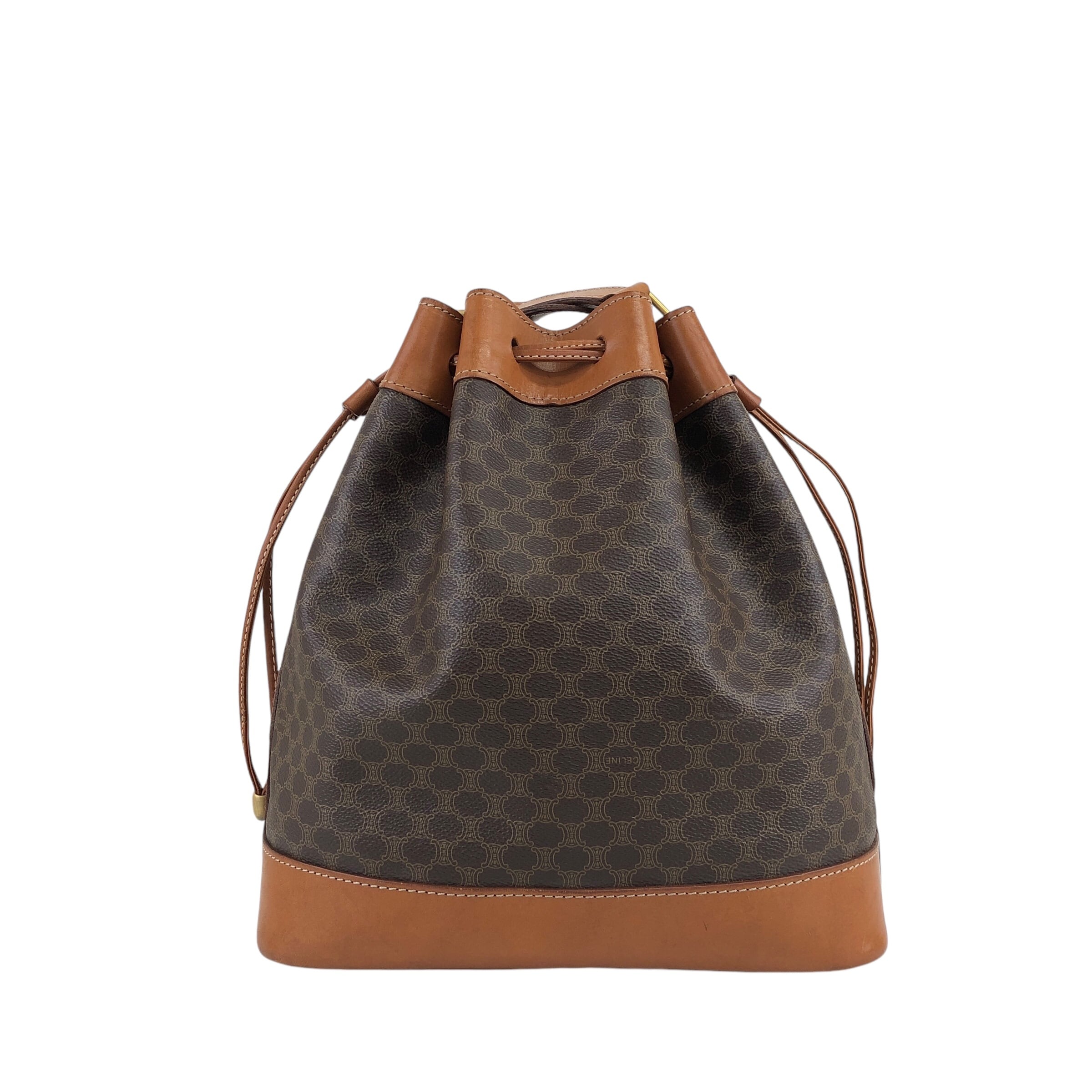 CELINE セリーヌ マカダム ショルダーバッグ ブラウン ブラゾン型押し CELINE セリーヌ マカダム ショルダーバッグ ブラウン ブラゾン型押し