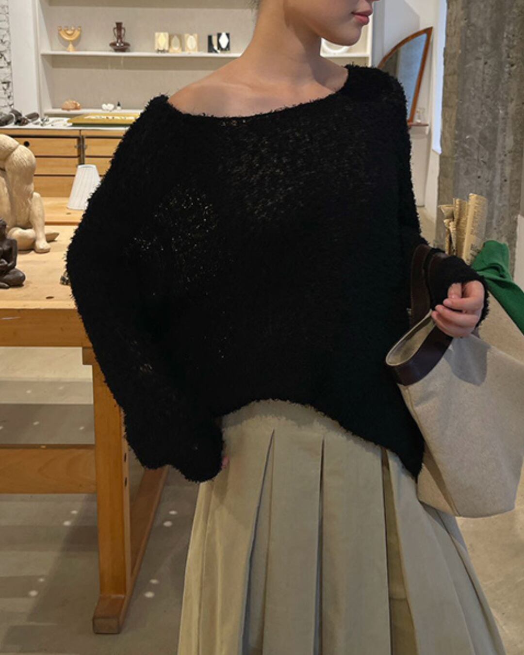 ルーズクルーニット A25042