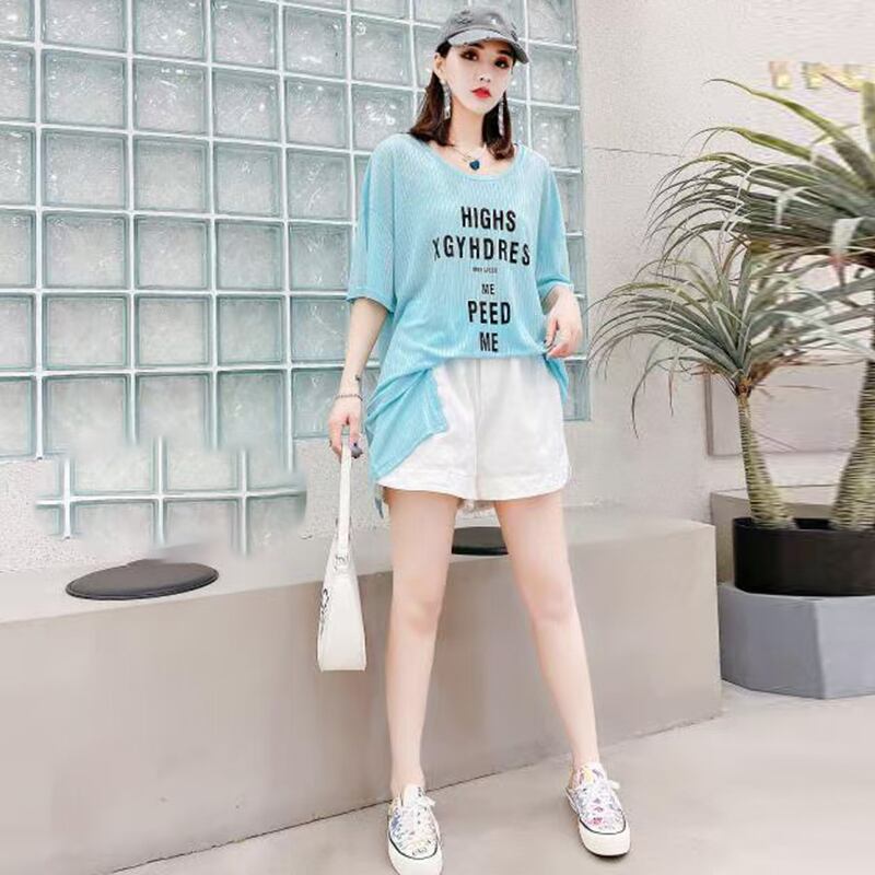 ラウンドネックルーズスリーブTシャツ ストリート 大きめサイズ Oネック ミックスインファッション70526411586