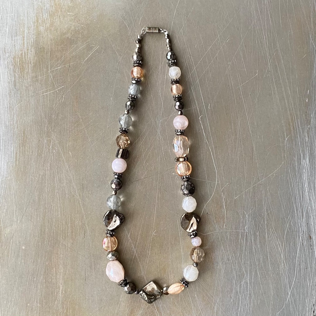 Vintage 90s USA retro metallic color beads necklace レトロ 