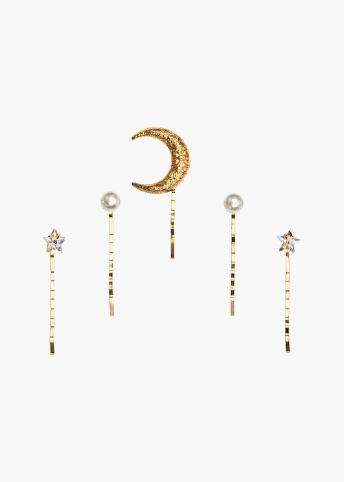 レンタル　JENNIFER BEHR　ジェニファーベアOberon Bobby Pin Set of 5-crystal-antique-gold