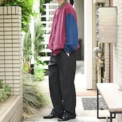 snap button type switching design silk blouson