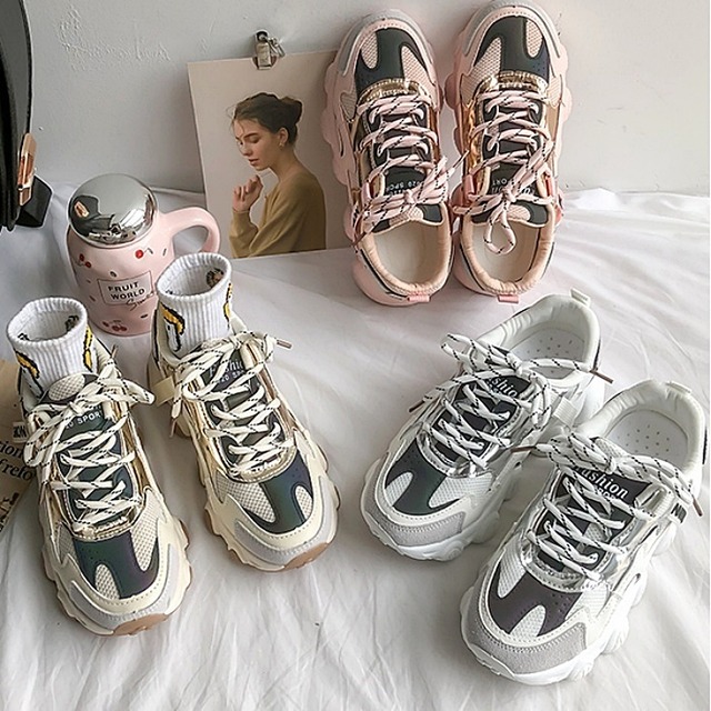 【送料無料】シューズ レディース 靴 クツ くつ スニーカー 紐靴 ダッドスニーカー ボリュームスニーカー 厚底 フラット かわいい 大人可愛い おしゃれ ルーズ レトロ スポーティー ボーイッシュ メンズライク ジェンダーレス ラフ こなれ感 ピンク ベージュ 茶色 白 ホワイト インスタ映え ごつい ごつめ 韓国 ファッション カジュアル コーデ デート 通学 学生 休日 公園デビュー お出かけ レジャー 普段使い 主役級 10代 20代 30代 夏 25cm トレンド 抜け感 オシャレ db1684