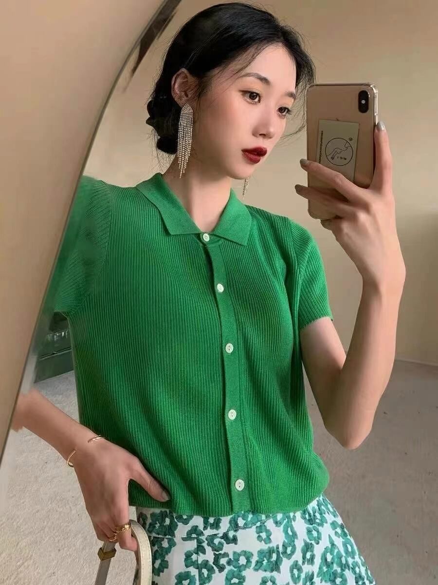 クロップドポロシャツ　AJ111-B07