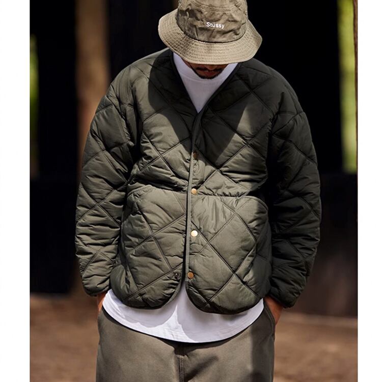 ★QUILTED V-NECK COTTON JACKET　　　A0510