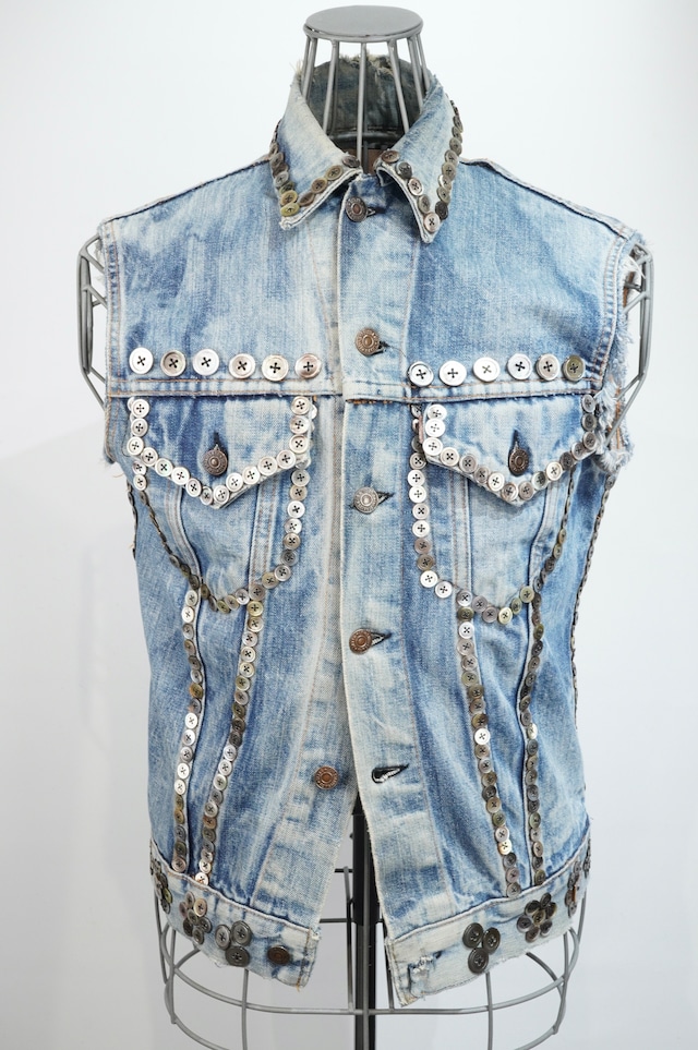COMPOSITION.M.A. / PERRLY KING HAND MADE DENIM  VEST