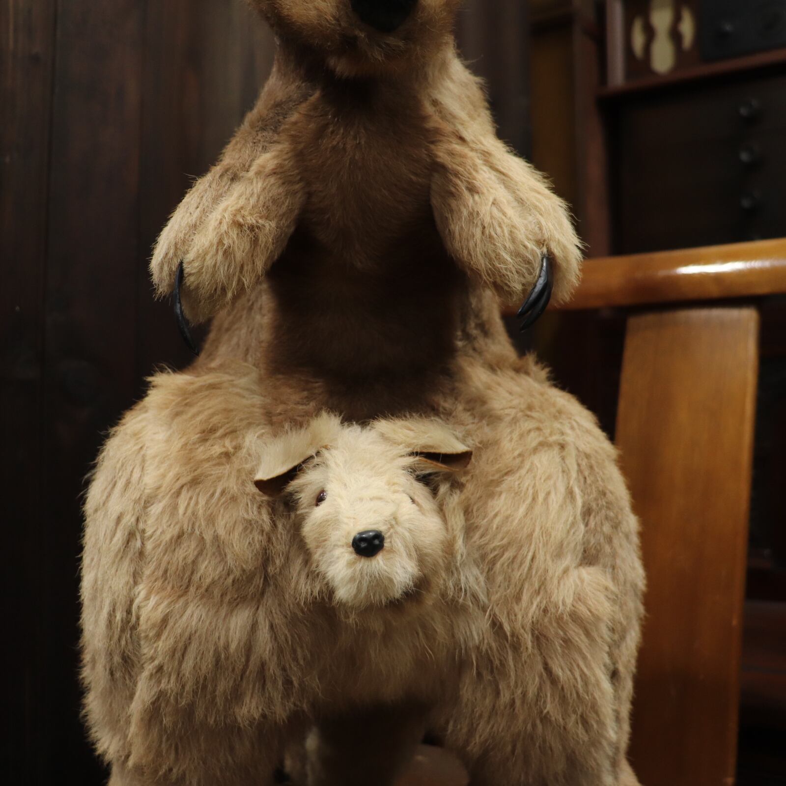 大きな親子カンガルー 55cm 毛皮 リアルファー 動物 ぬいぐるみ 大きな親子カンガルー 55cm 毛皮 リアルファー 動物 ぬいぐるみ