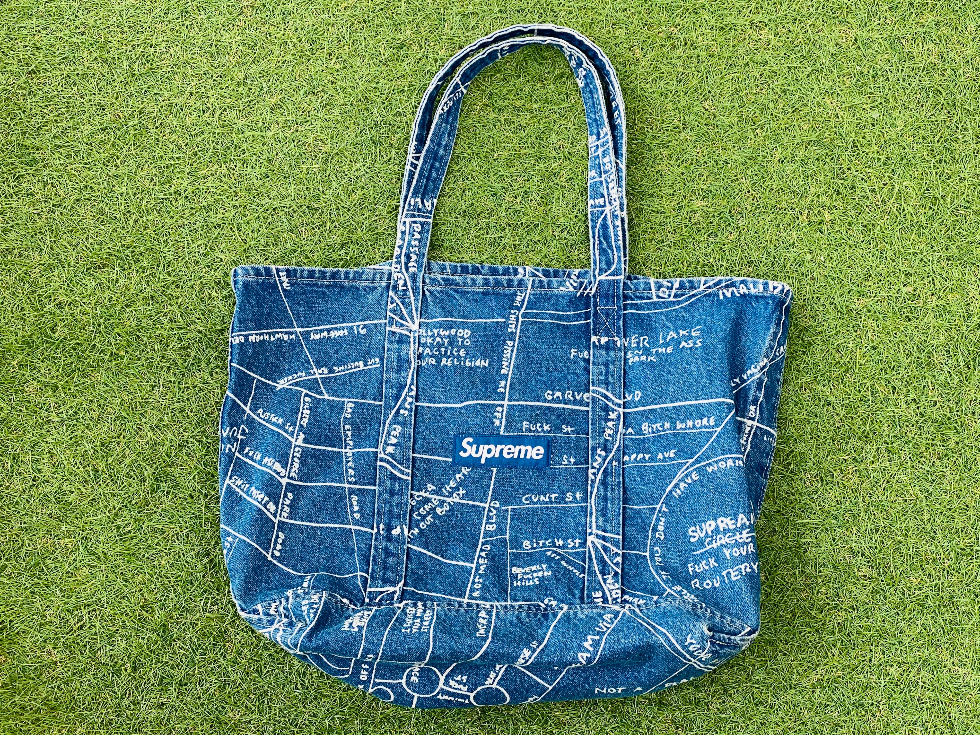 Supreme Gonz map denim tote | tradexautomotive.com