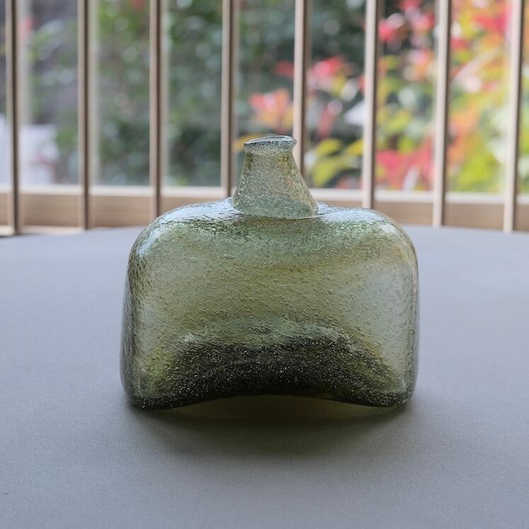 横山秀樹 大瓶 青 （夏に涼やか♪横山秀樹吹きガラス～夏茶椀と涼や 