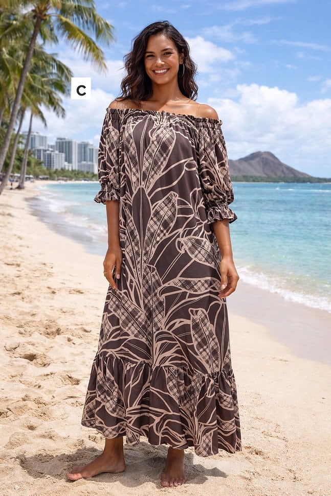 Mālie one piece CC チョコレートブラウン×サンドベージュ