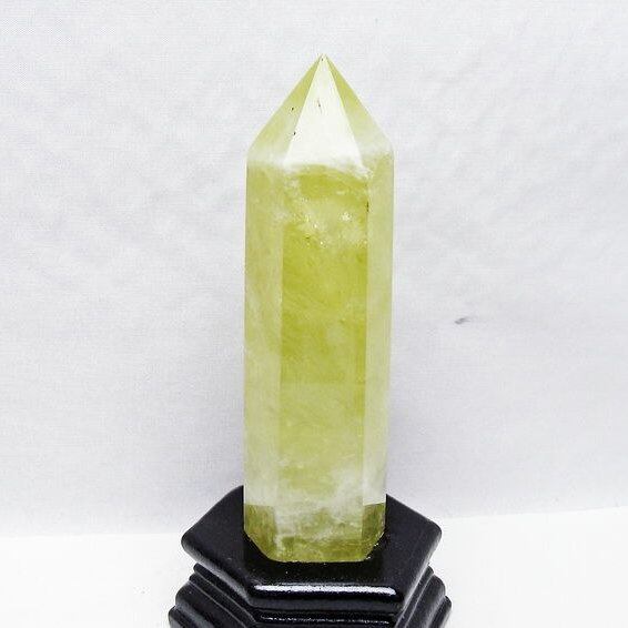 シトリン 六角柱 シトリンクォーツ ポイント 台座付属 一点物 152-4188