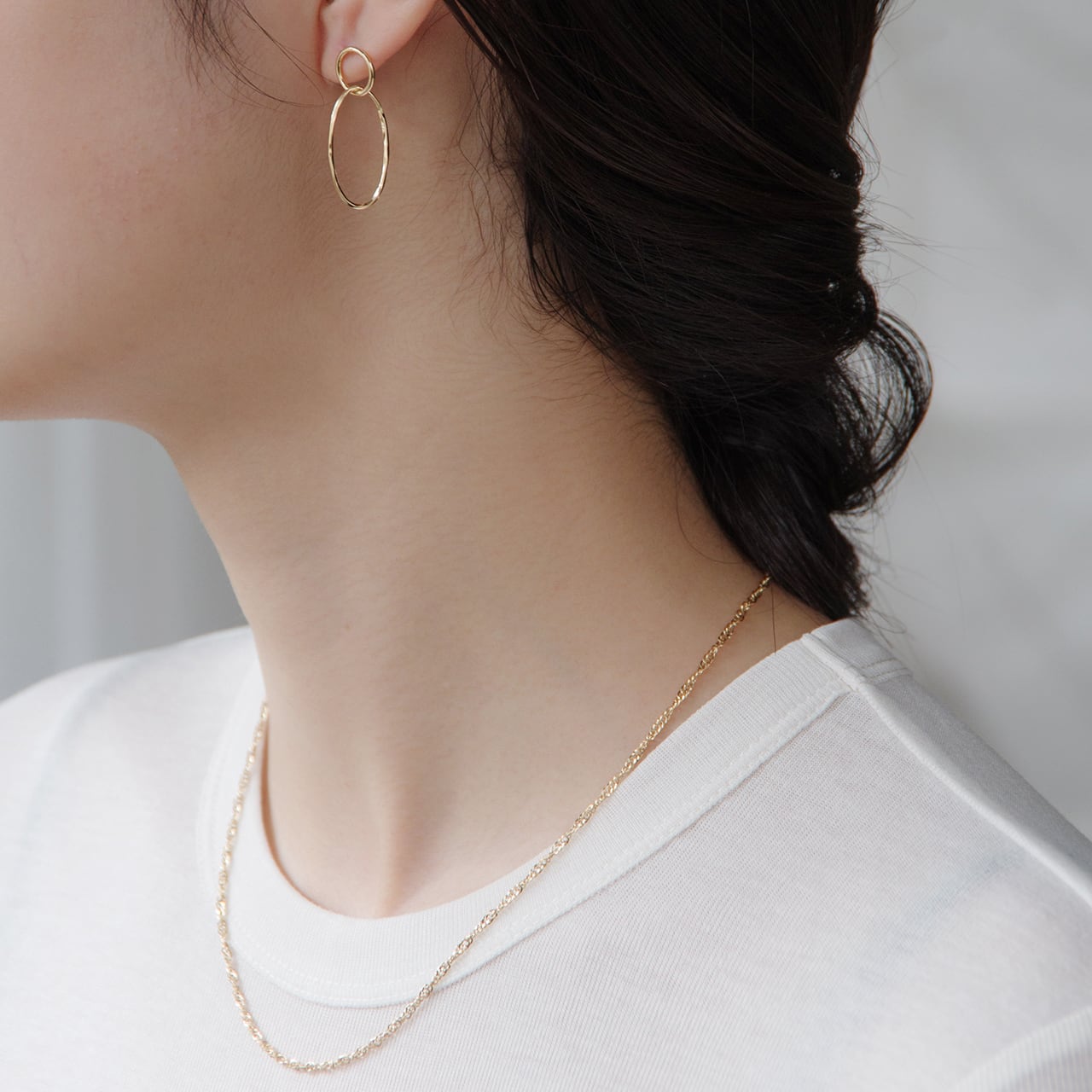 K18イエローゴールド 中空スクリューネックレス 【MKY0099N1