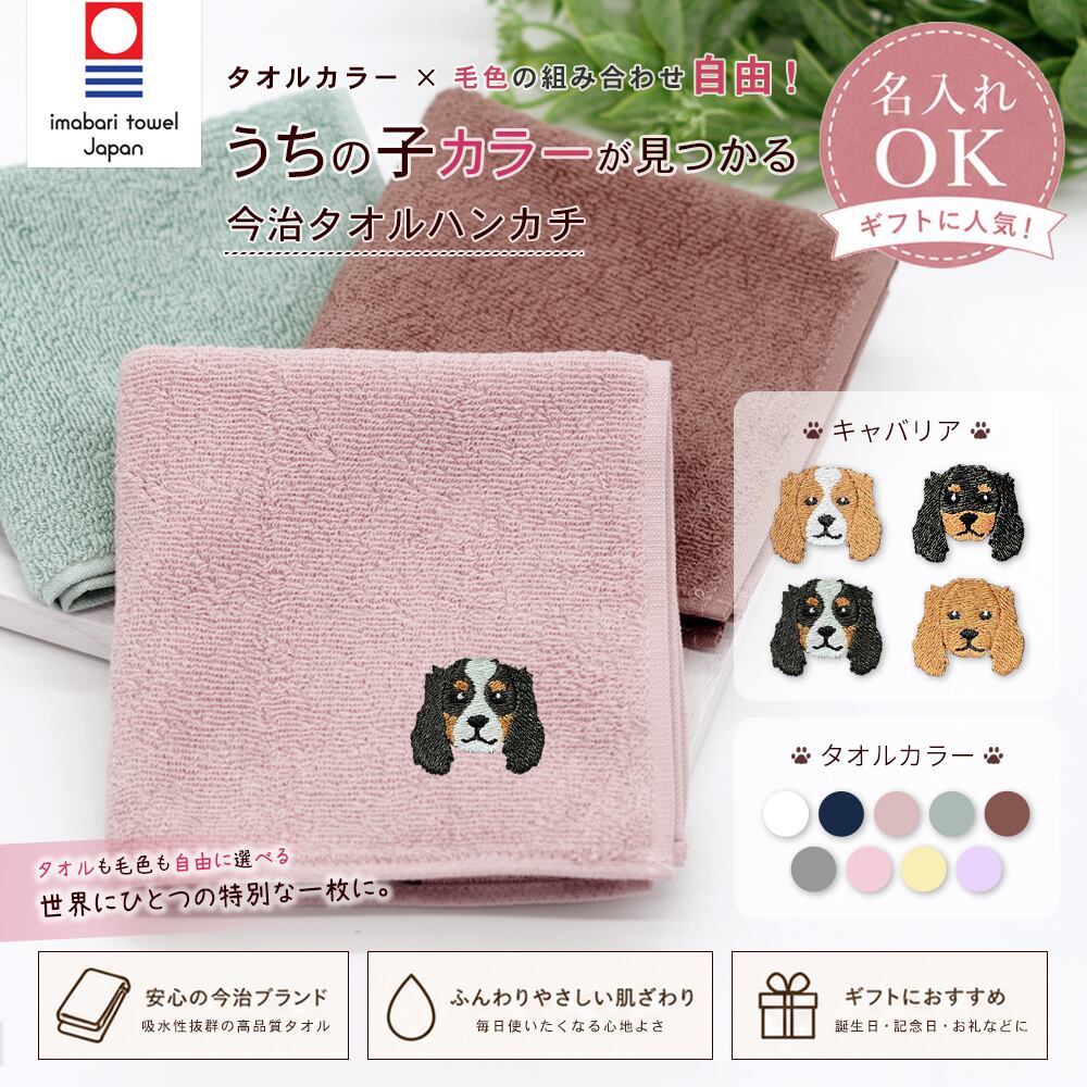 今治ハンカチタオル キャバリア 名入れ dog