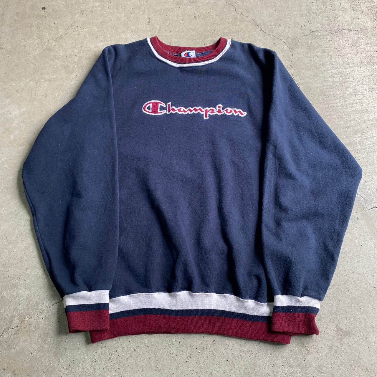 90年代 青タグ Champion チャンピオン ロゴ刺? スウェット メンズL相当 