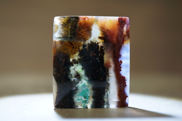 インドネシア産珪化木/クリソコラ/自然銅 Petrified Wood with Blue Opal and Native Copper 2033
