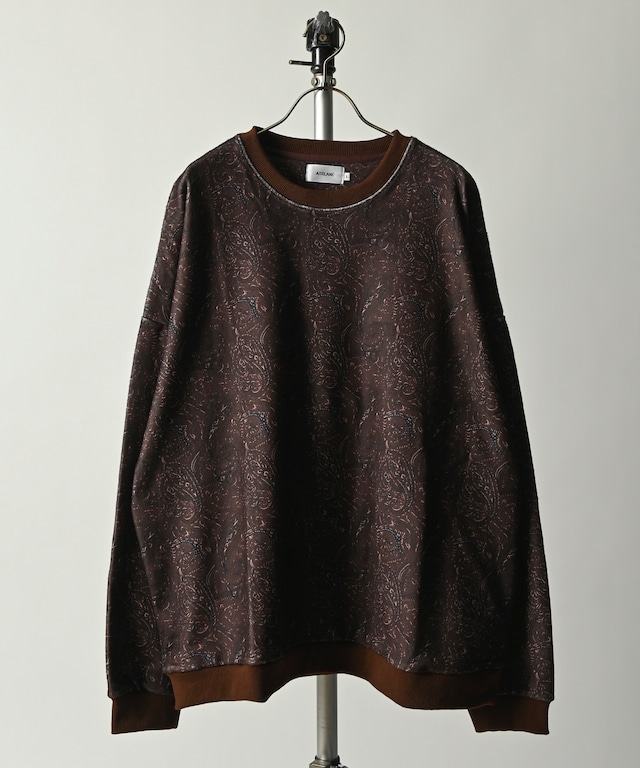 ATELANE Loose silhouette whole pattern punch crew neck (leopard) 20Ａ-24132