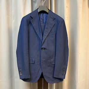 BEAMS F NAVY LINEN SUIT《44》
