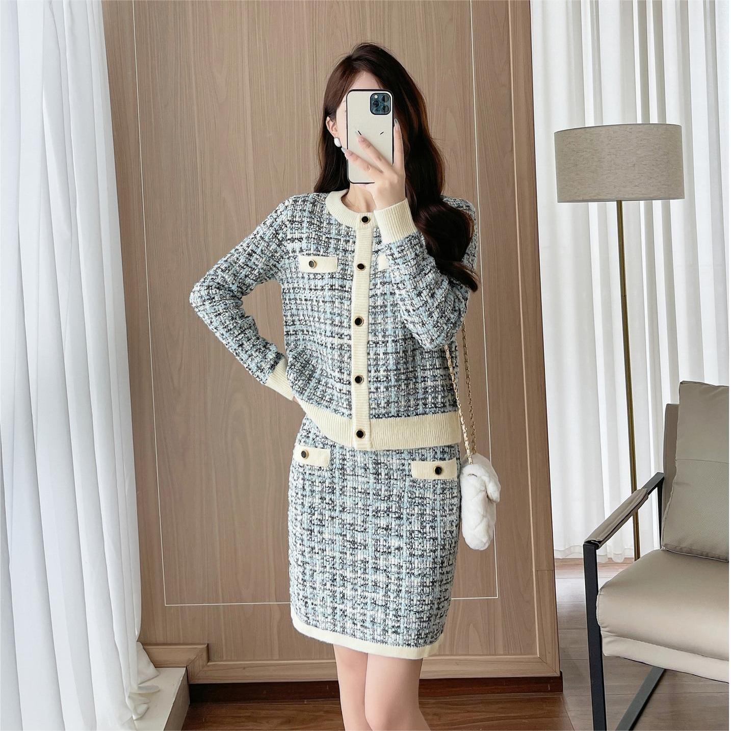 【set】ニットカーディガン×スカートセット K0531