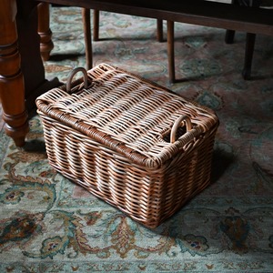 ストックバスケット〈ラタン・籐・カゴ・収納・おもちゃ箱 〉111242