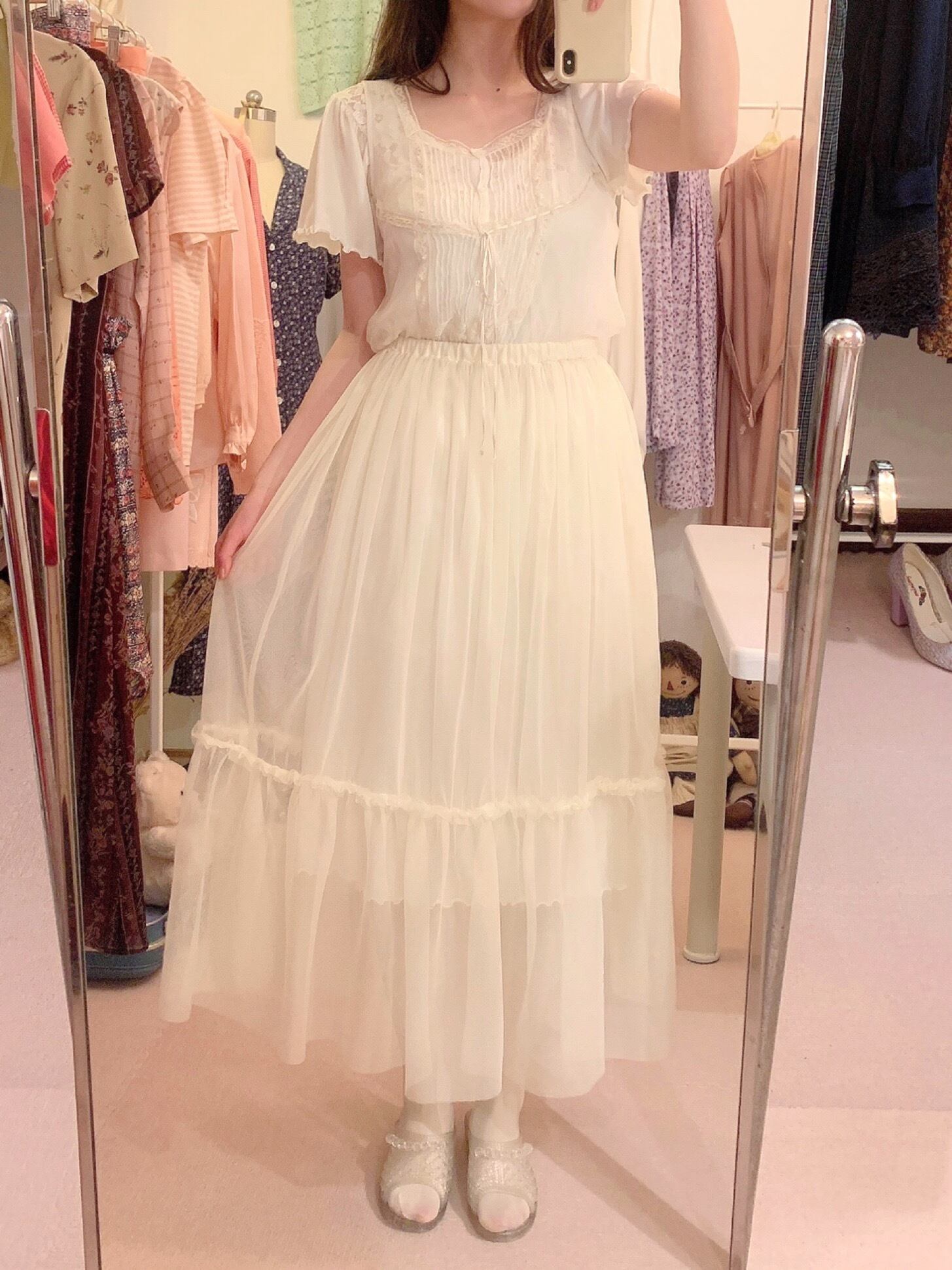 remake : morse signal from the left sheer dress