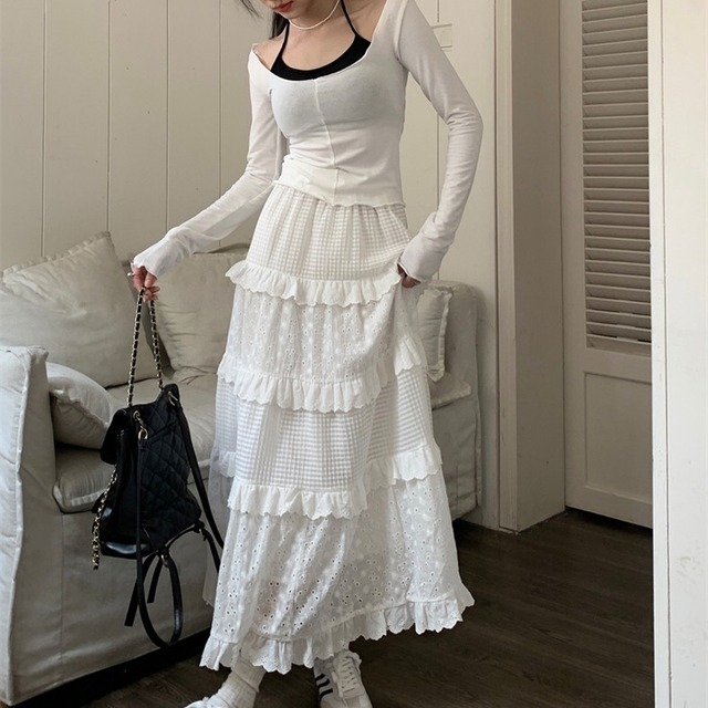 tiered lace skirt　10320