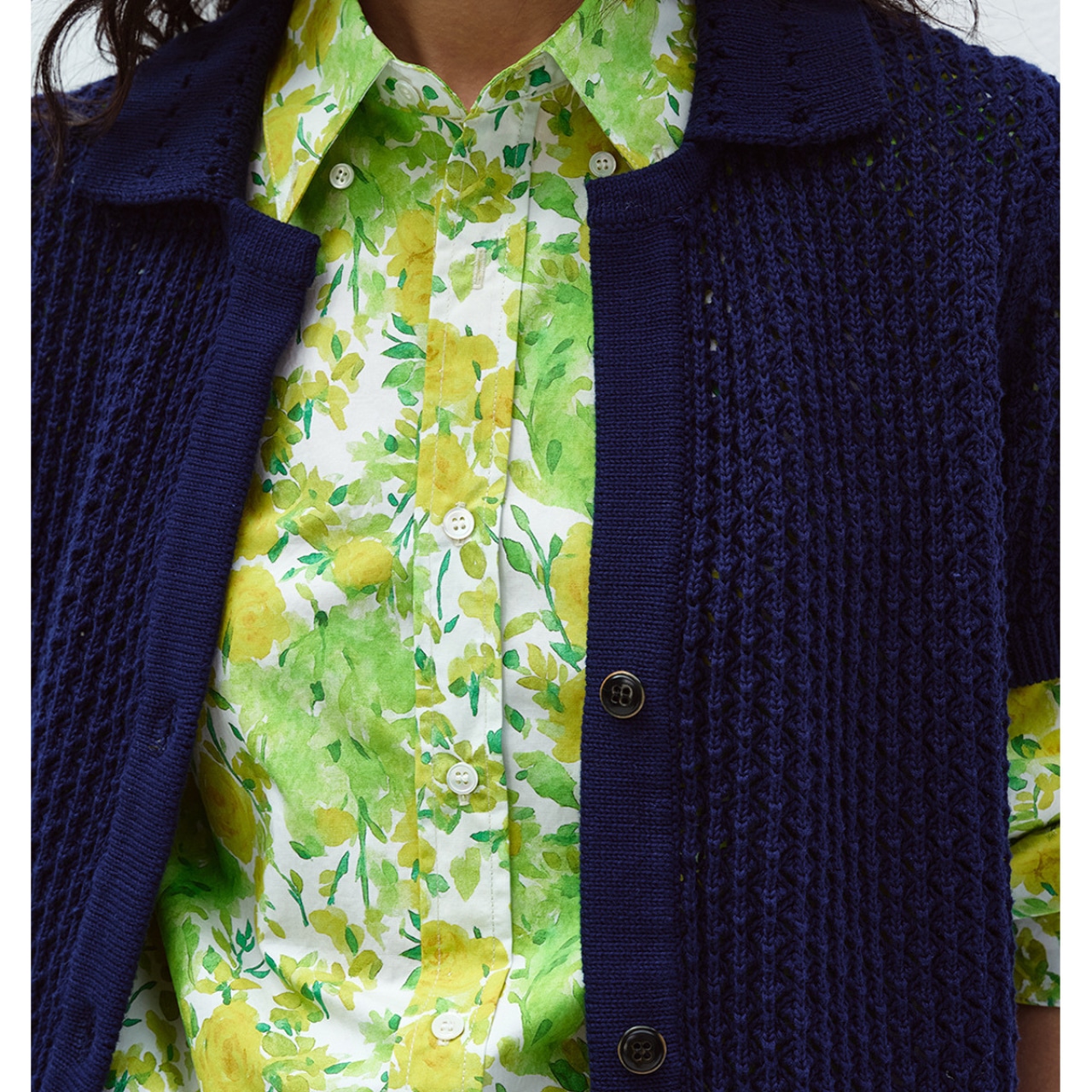 Open Collar Short Knit Cardigan 【3color】 T4351