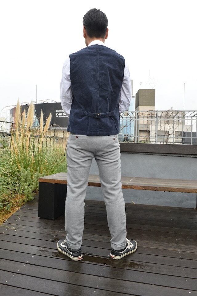 Sale Mサイズのみ デニットトラウザーズ グレー ニットデニム 日本製 素材感 秋冬 日本製デニムブランド Contrivance コントライバンス