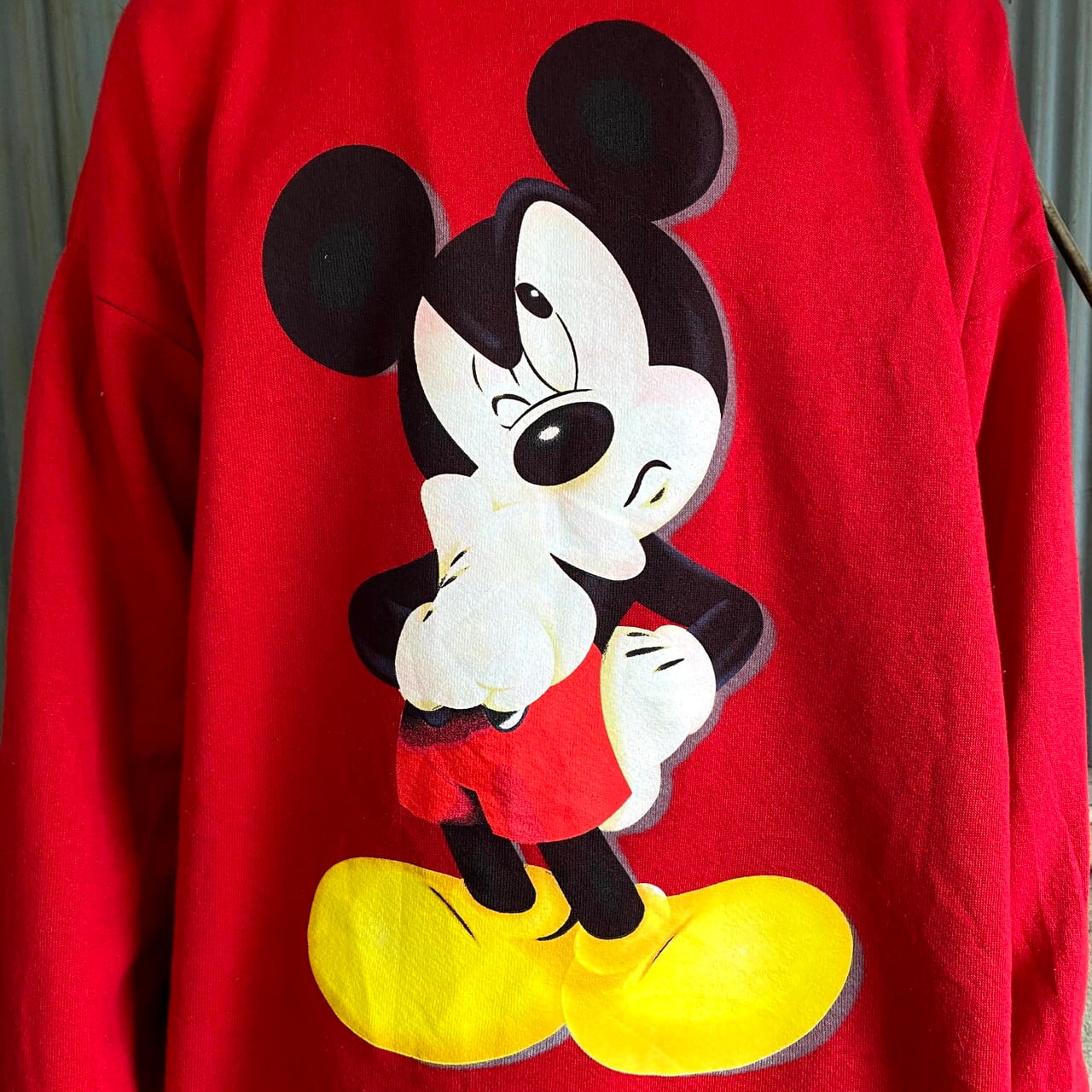 90年代 ディズニー ミッキーマウス プリントスウェット レディースXL