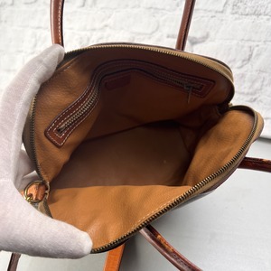 CELINE セリーヌ マカダム ２WAY レザー ショルダーバッグ ブラウン A-14105