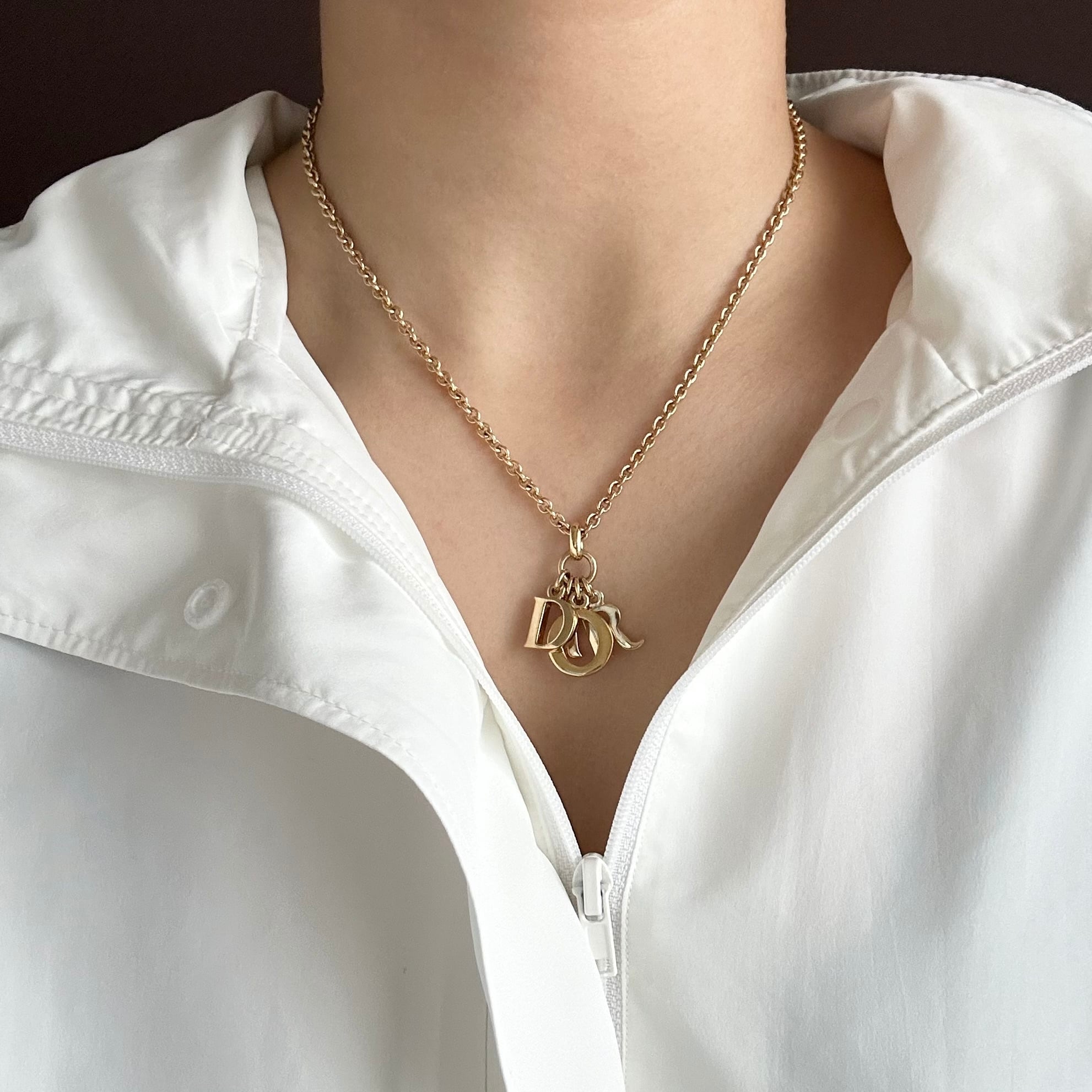 N5661】Christian Dior big logo necklace/クリスチャンディオール