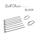 【送料無料】ボールチェーン 径2.4mm 10cm 10本 黒 ブラック スチール タグ付け キーチェーン  高級感 値札 下げ札 商品PRに レザークラフト 古着屋さん 雑貨屋さん